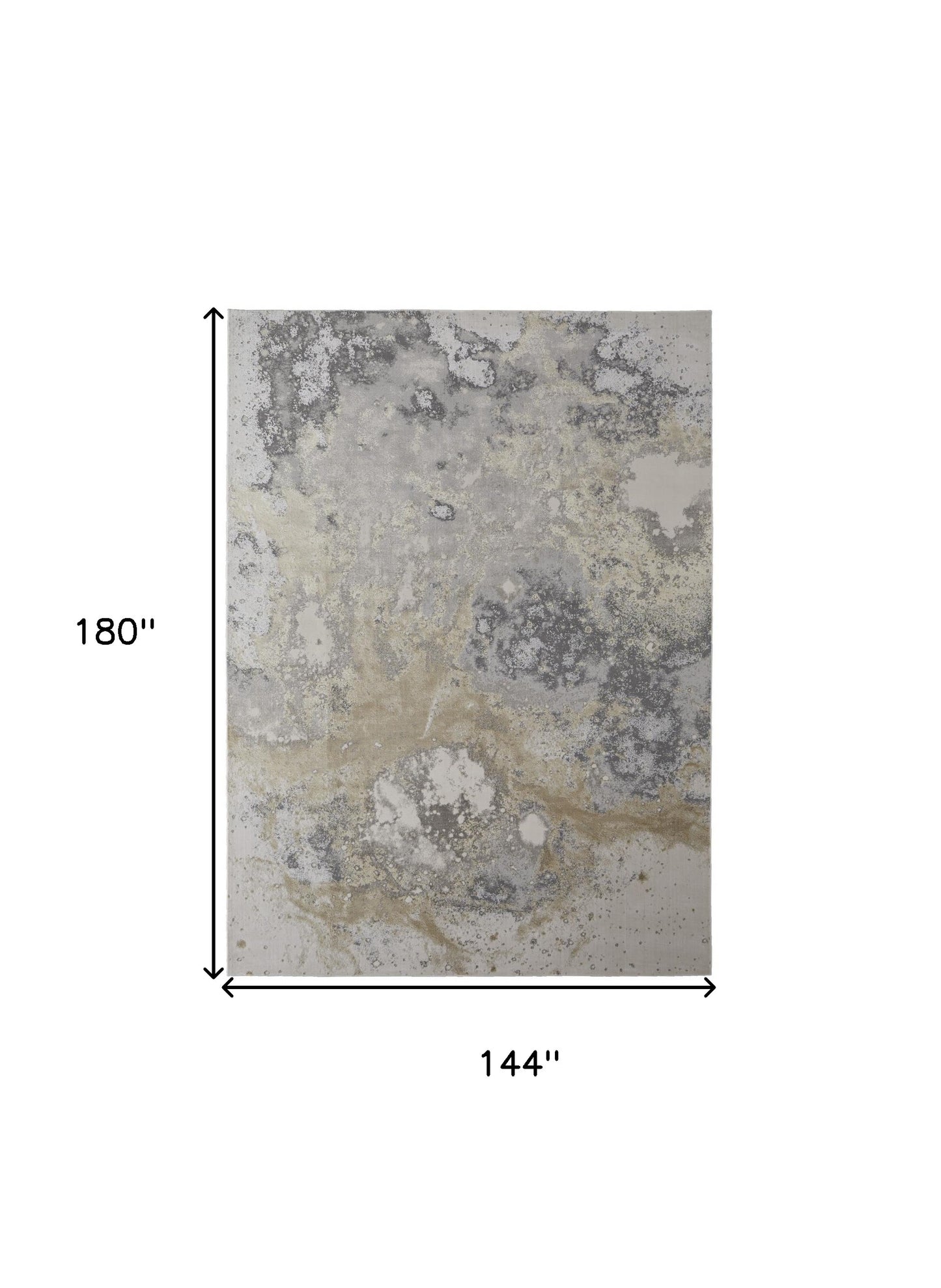 12 x 15 Gray & Ivory Power Loom Rug