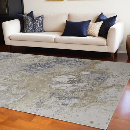 12 x 15 Gray & Ivory Power Loom Rug