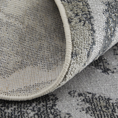 10 x 13 Gray Silver & Ivory Power Loom Rug