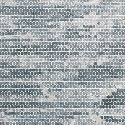 8 x 10 Blue & Gray Polka Dots Distressed Stain Resistant Rug