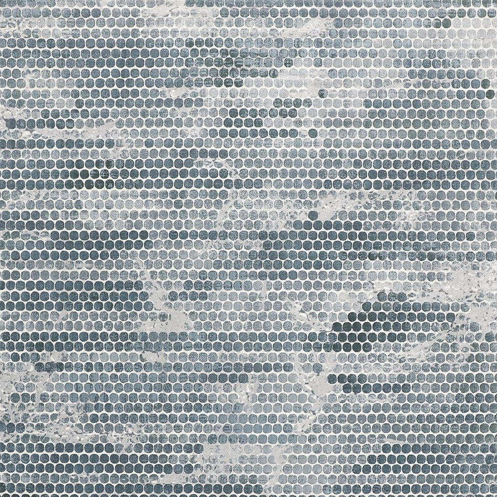 8 x 10 Blue & Gray Polka Dots Distressed Stain Resistant Rug