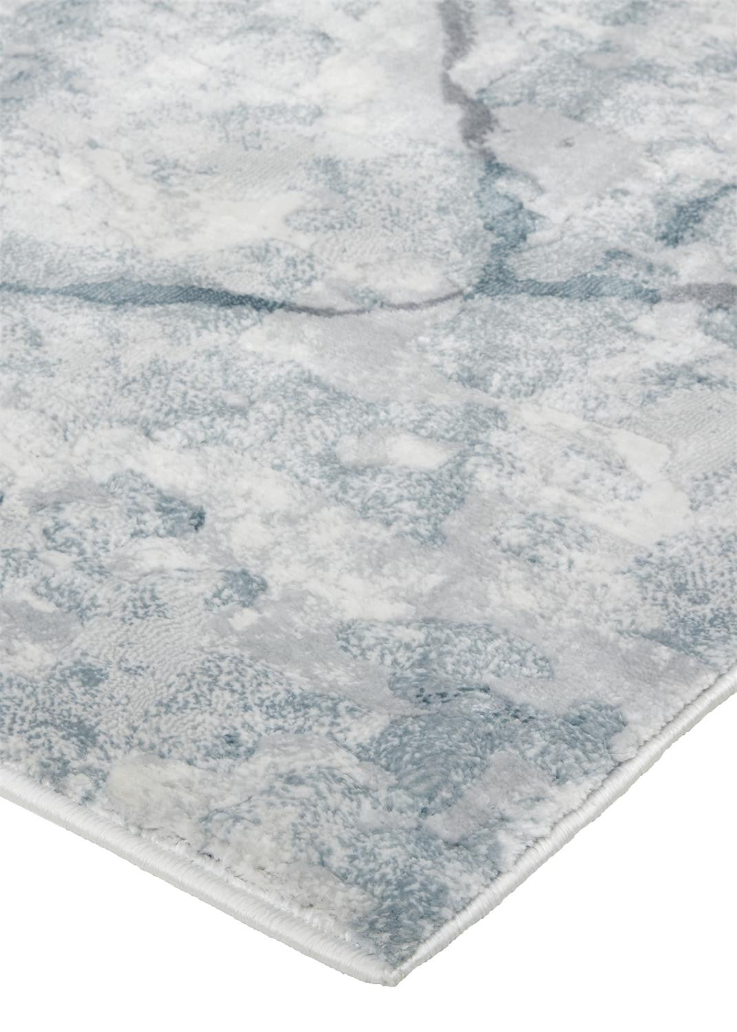 8 x 10 Blue Gray & Ivory Distressed Stain Resistant Rug