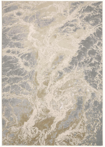 12 x 15 Ivory Silver & Gold Stain Resistant Rug