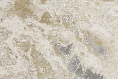 12 x 15 Ivory Silver & Gold Stain Resistant Rug