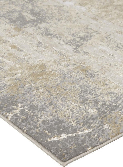 10 x 13 Ivory Gold & Gray Stain Resistant Rug