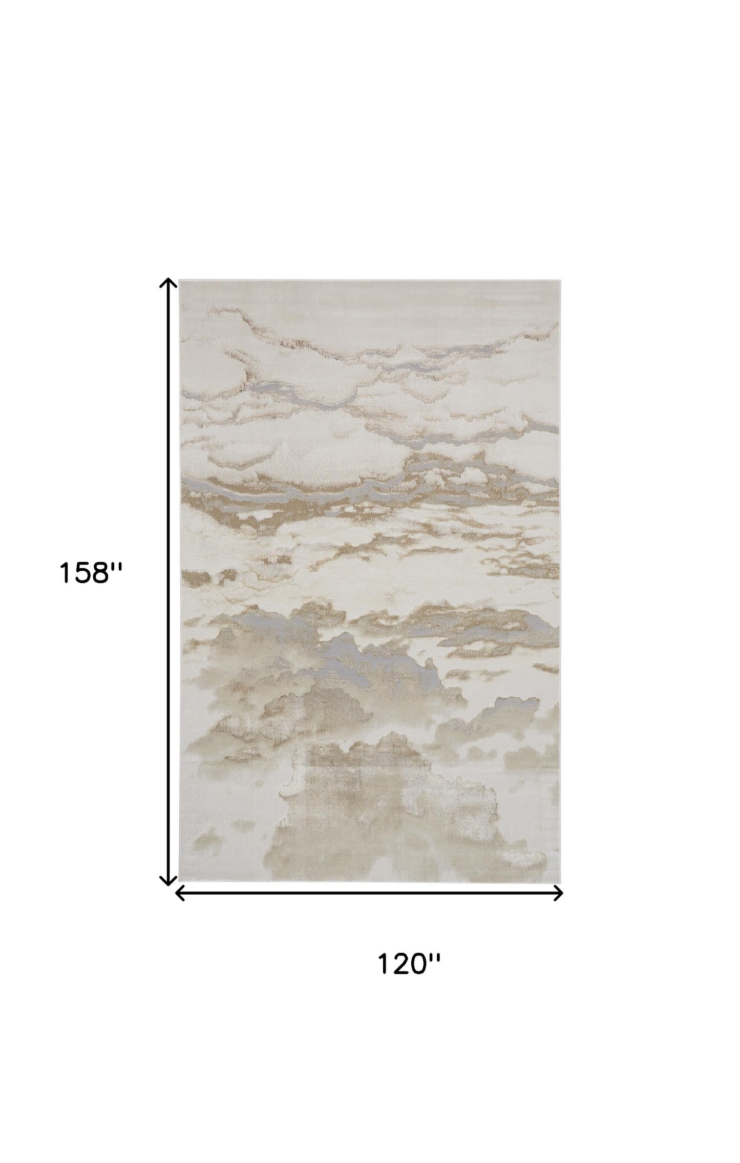 10 x 13 Ivory Tan & Gray Stain Resistant Rug