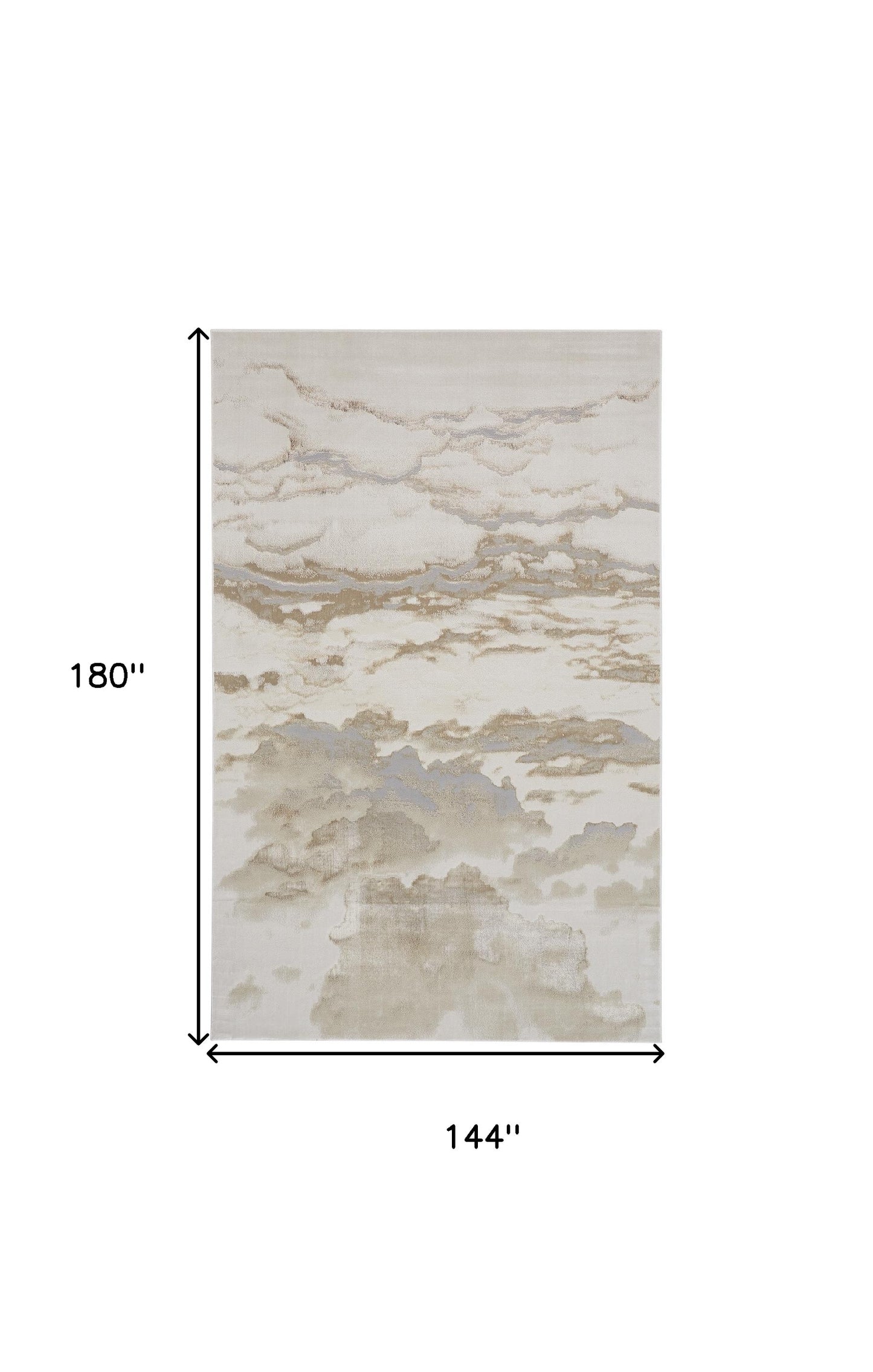 12 x 15 Ivory Tan & Gray Rug