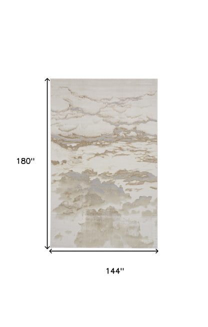 12 x 15 Ivory Tan & Gray Rug