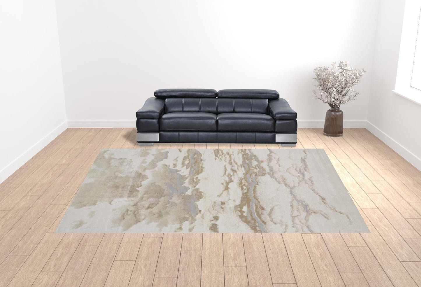 12 x 15 Ivory Tan & Gray Rug