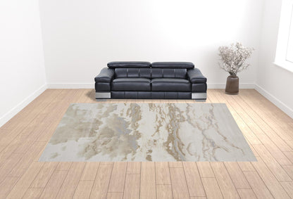 12 x 15 Ivory Tan & Gray Rug
