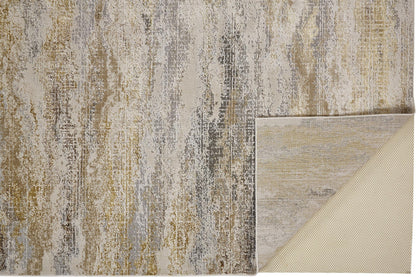 12 x 15 Gold Gray & Ivory Stain Resistant Rug