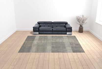 10 x 13 Gray & Ivory Stain Resistant Rug
