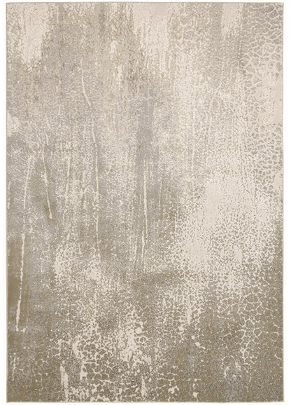 10 x 13 Ivory Gray & Gold Stain Resistant Rug