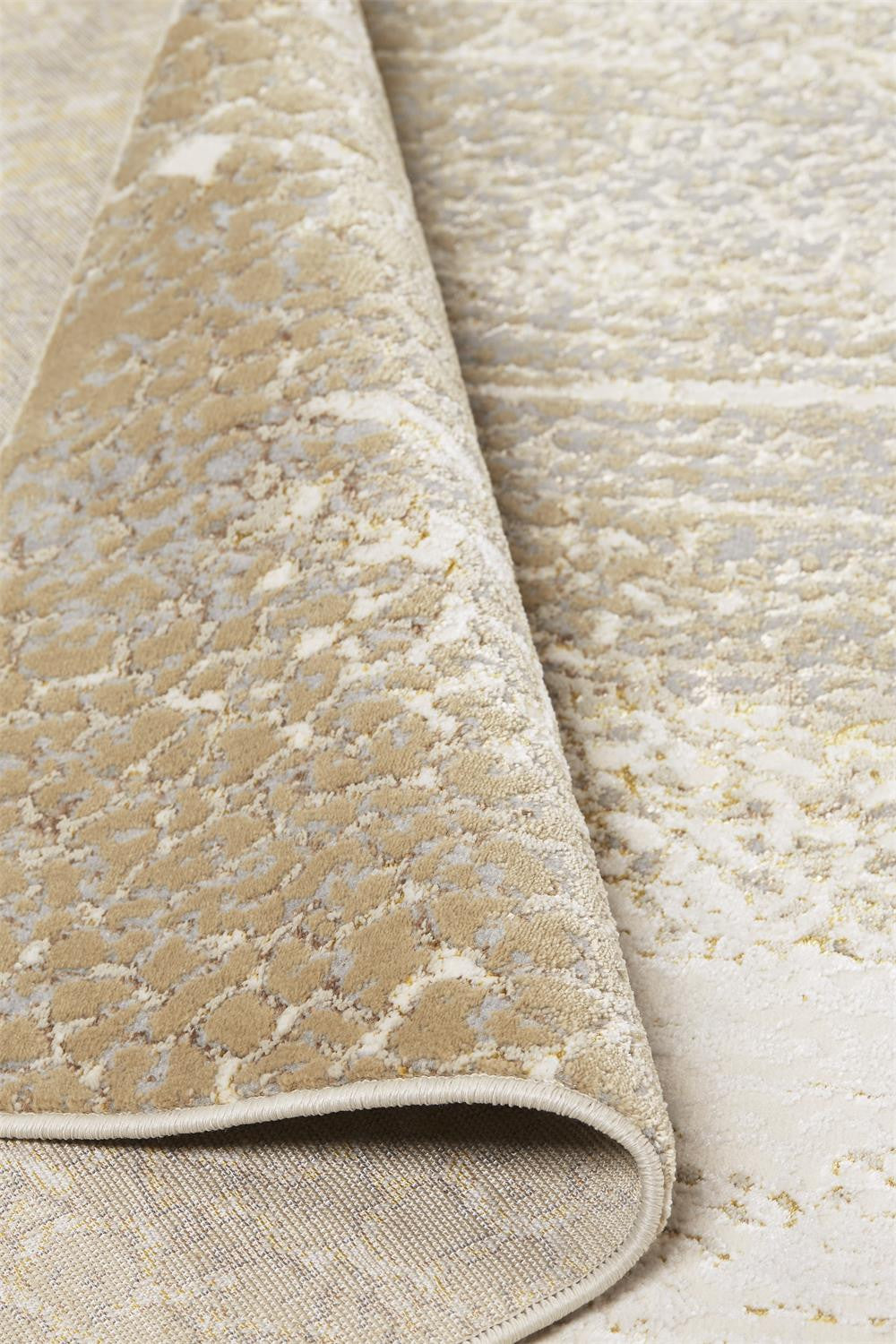 10 x 13 Ivory Gray & Gold Stain Resistant Rug