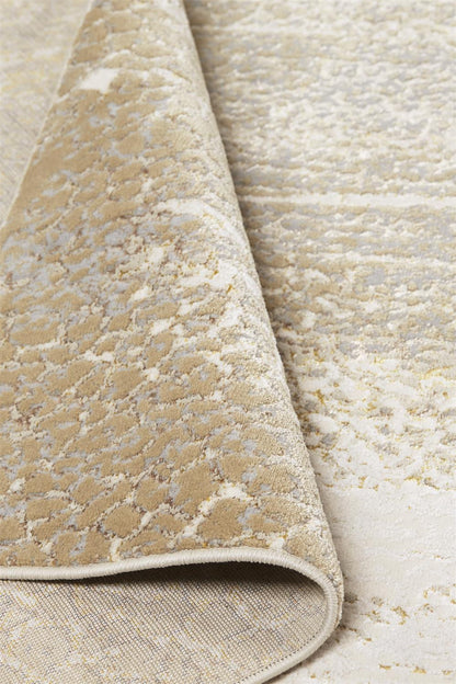 10 x 13 Ivory Gray & Gold Stain Resistant Rug