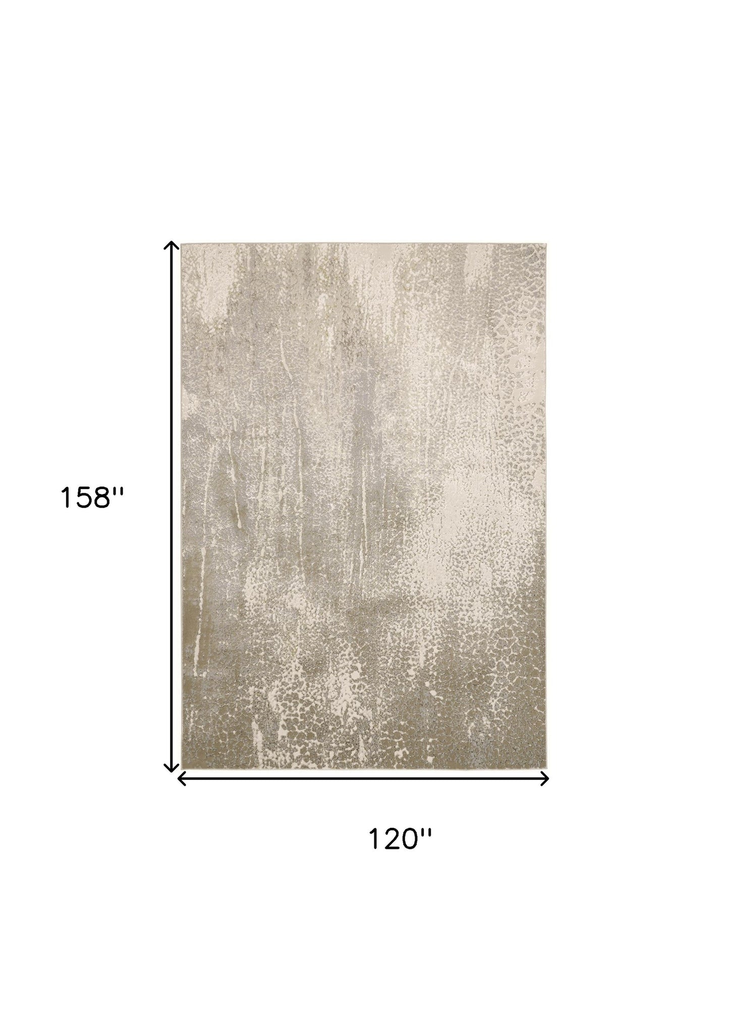 10 x 13 Ivory Gray & Gold Stain Resistant Rug