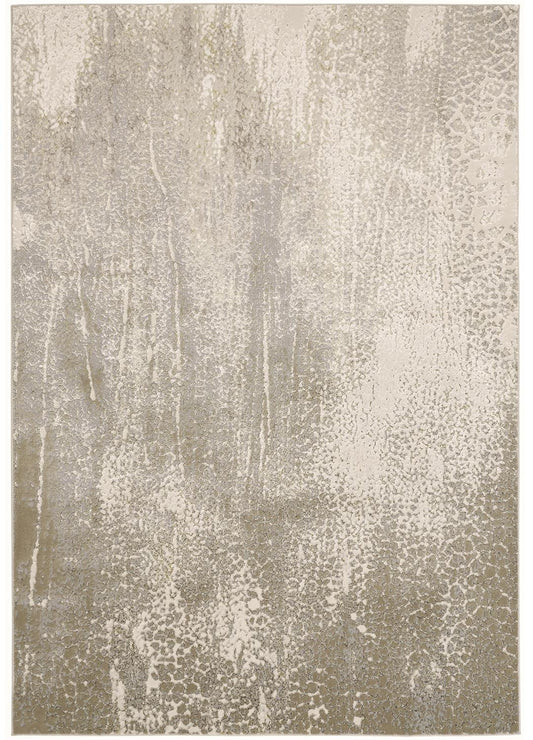 12 x 15 Ivory Gray & Gold Rug