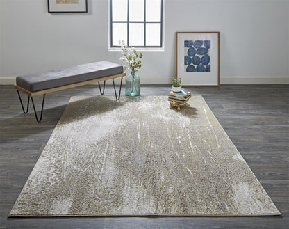 12 x 15 Ivory Gray & Gold Rug
