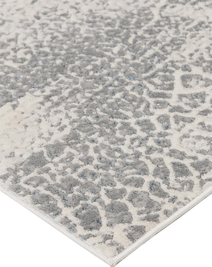 10 x 13 Gray Blue & Ivory Stain Resistant Rug