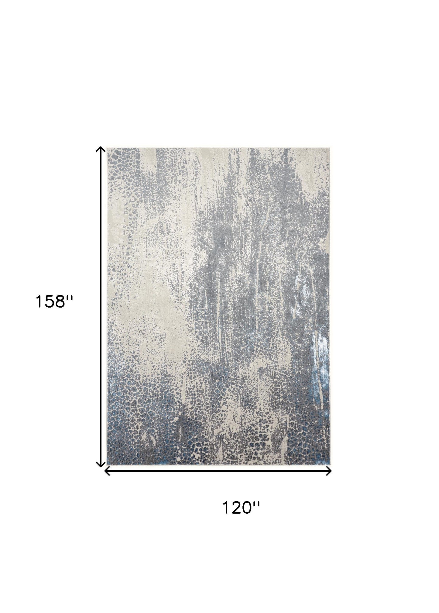 10 x 13 Gray Blue & Ivory Stain Resistant Rug