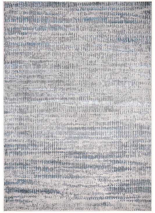 10 x 13 Blue Gray & Ivory Stain Resistant Rug