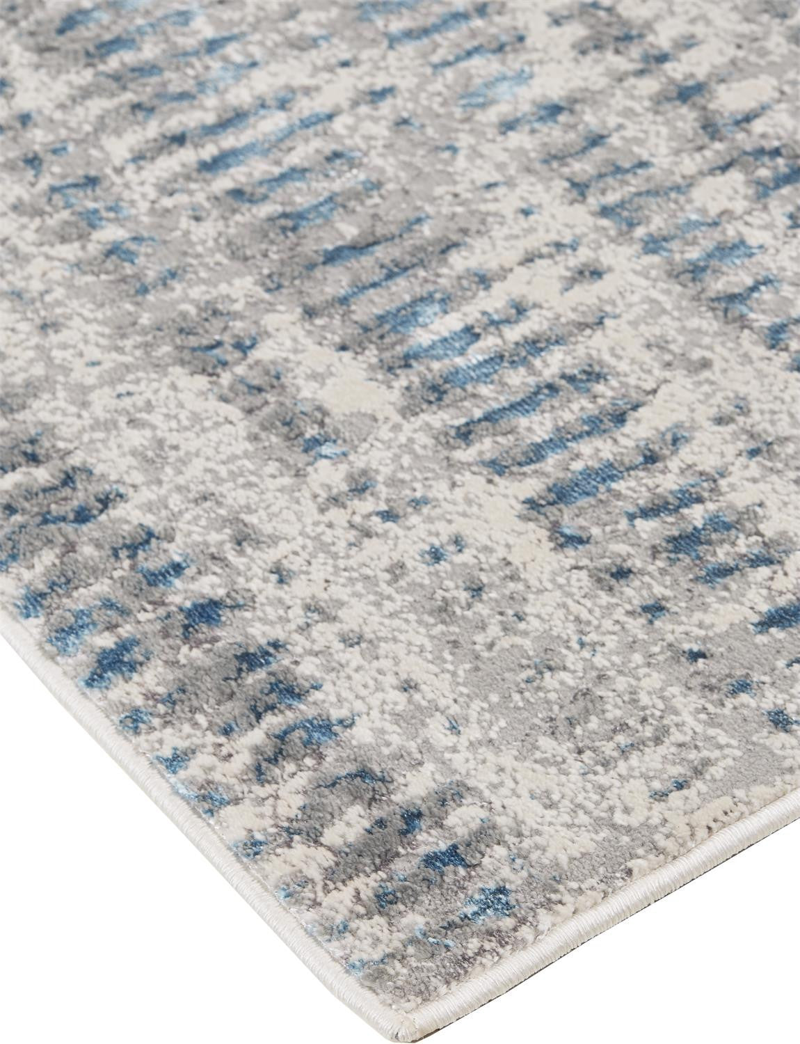 10 x 13 Blue Gray & Ivory Stain Resistant Rug