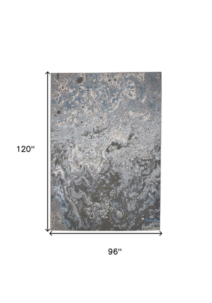 8 x 10 Blue & Gray Power Loom Rug