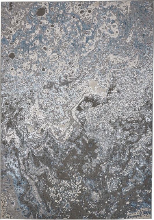 10 x 13 Blue & Gray Power Loom Rug