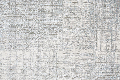 10 x 13 White Gray & Blue Stain Resistant Rug