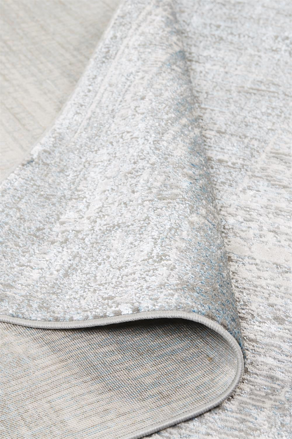 10 x 13 White Gray & Blue Stain Resistant Rug