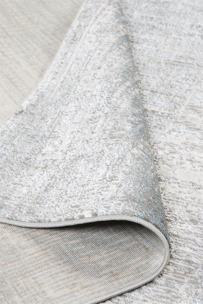 10 x 13 White Gray & Blue Stain Resistant Rug