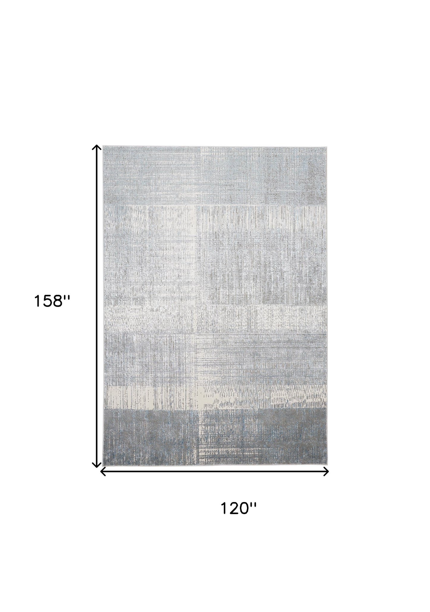 10 x 13 White Gray & Blue Stain Resistant Rug