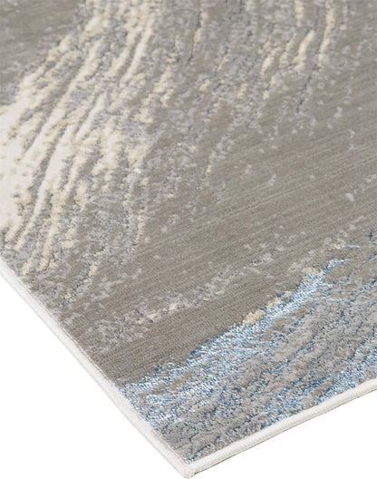 12 x 15 Gray Ivory & Blue Rug
