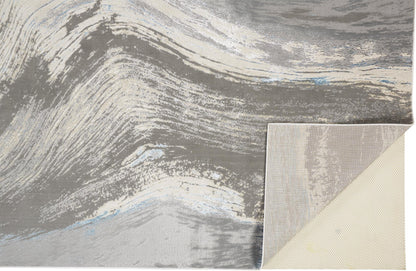 12 x 15 Gray Ivory & Blue Rug