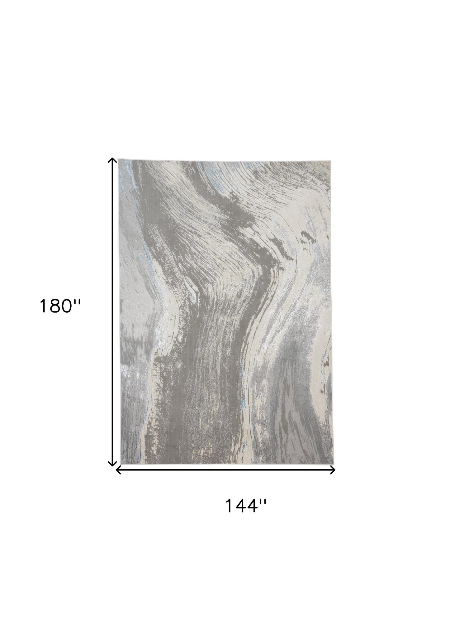 12 x 15 Gray Ivory & Blue Rug
