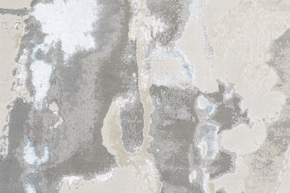 10 x 13 Ivory Gray & Blue Stain Resistant Rug