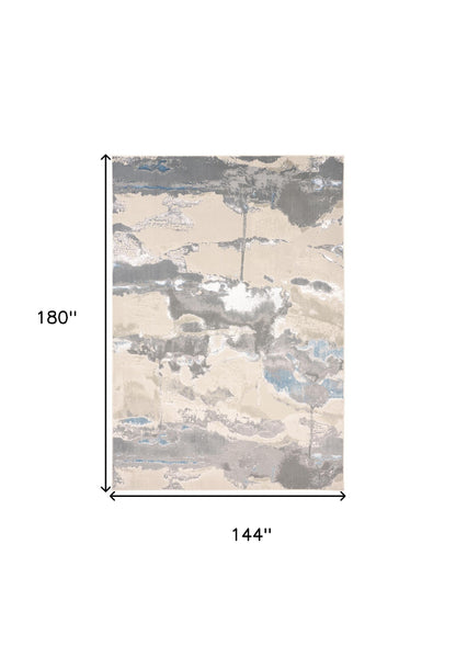 12 x 15 Ivory Gray & Blue Rug