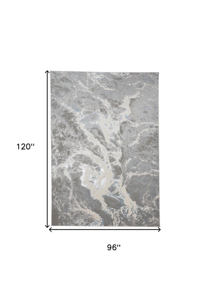 8 x 10 Gray & Ivory Rug