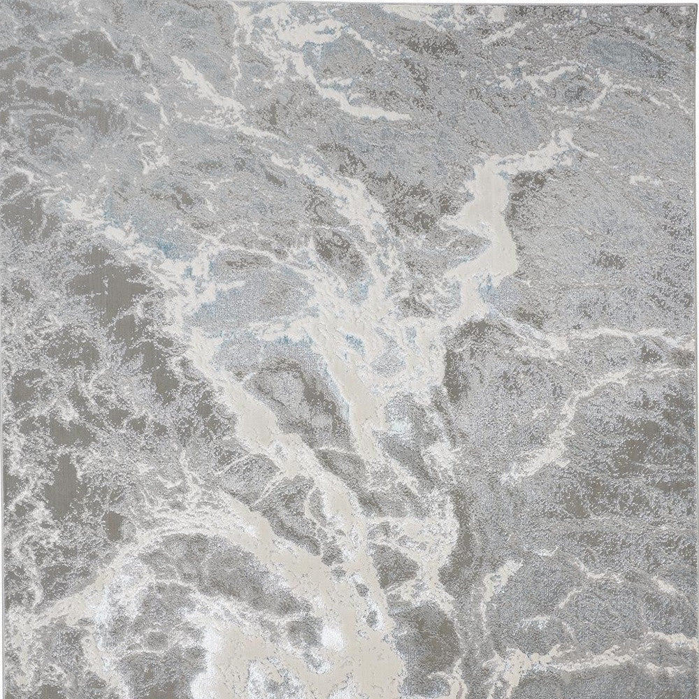 8 x 10 Gray & Ivory Rug