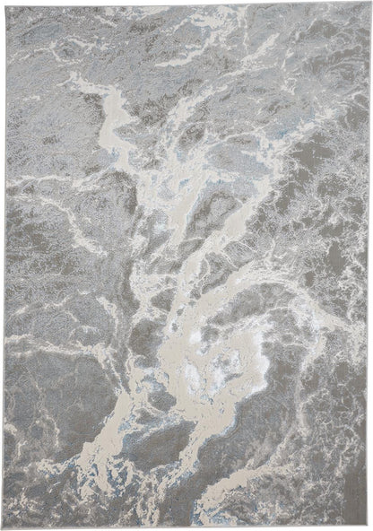 10 x 13 Gray & Ivory Power Loom Rug