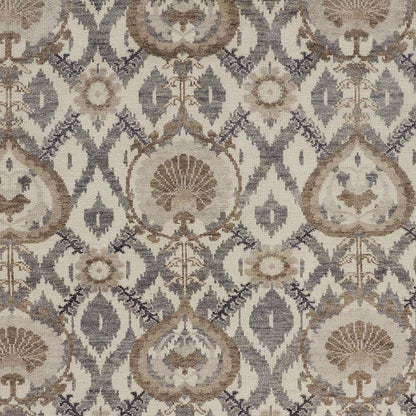 10 x 13 Ivory Gray & Taupe Wool Floral Hand Knotted Stain Resistant Rug