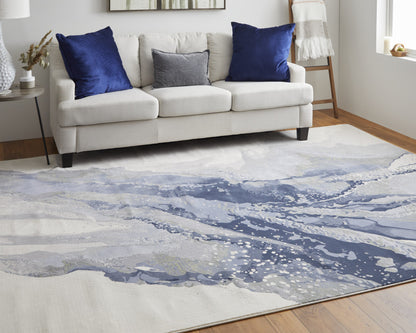 12 x 15 Gray & Ivory Power Loom Rug