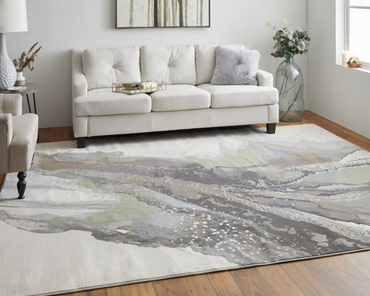 10 x 13 Green & Brown Power Loom Rug