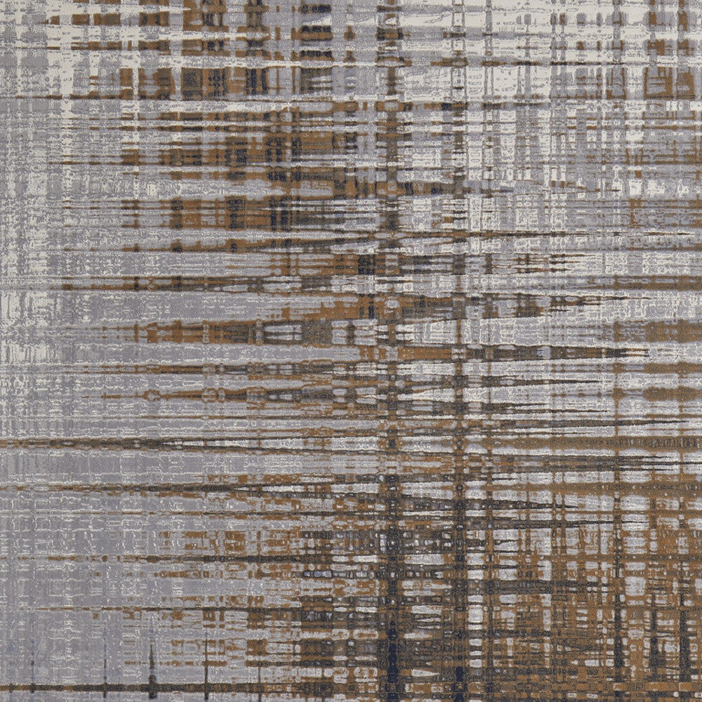 8 x 10 Blue Orange & Gray Power Loom Rug