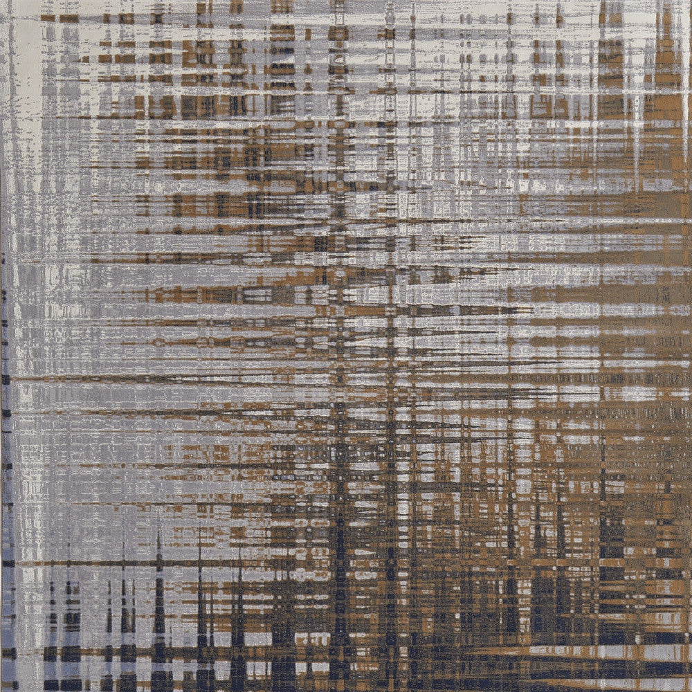 8 x 10 Blue Orange & Gray Power Loom Rug