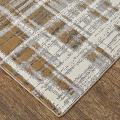 10 x 13 Blue Orange & Gray Power Loom Rug