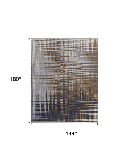 12 x 15 Blue Orange & Gray Power Loom Rug