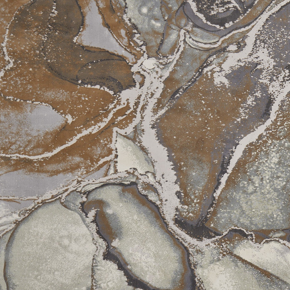 8 x 10 Gray & Brown Marble Power Loom Rug