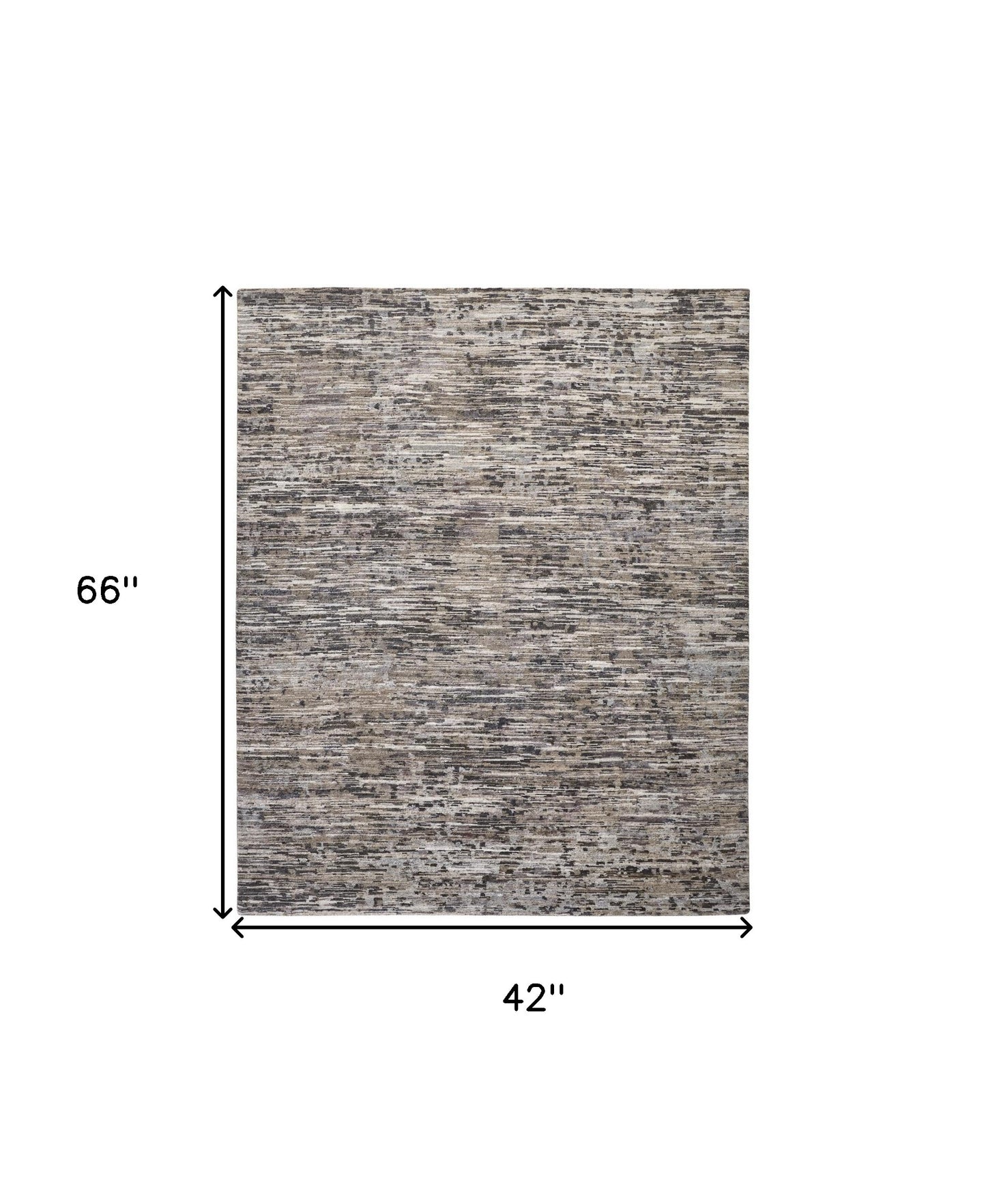 4 x 6 Gray Blue & Silver Wool Hand Knotted Rug