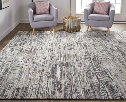 4 x 6 Gray Blue & Silver Wool Hand Knotted Rug